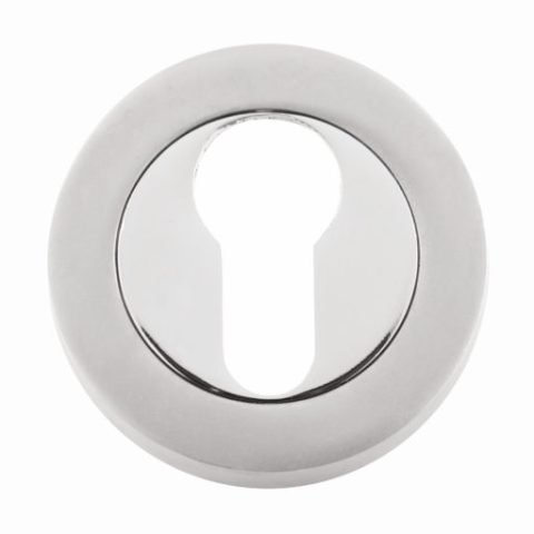 Eclipse Insignia Euro Escutcheon - Polished Chrome/Satin Chrome