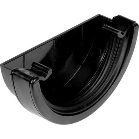 Aquaflow 112mm Half Round Gutter External Stopend - Black