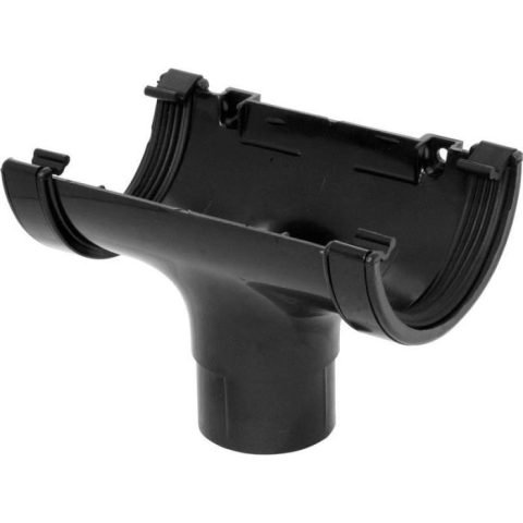 Aquaflow Half Round Running Outlet - 112mm - Black