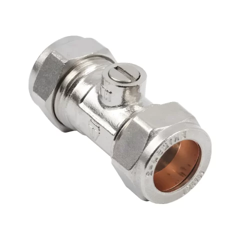 Chrome Isolating Valve - 22mm