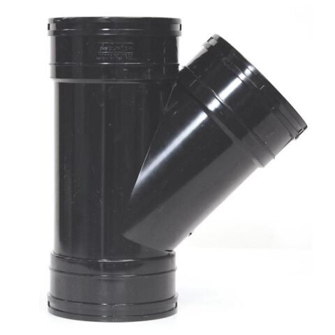Aquaflow 135° Triple Socket Branch Tee - 110mm - Black