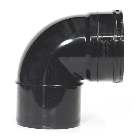 Aquaflow 90° Single Socket Knuckle Bend - 110mm - Black