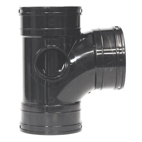 Aquaflow 92.5° Triple Socket Branch Tee - 110mm - Black