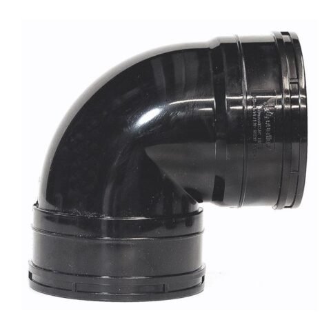 Aquaflow 90° Double Socket Knuckle Bend - 110mm - Black