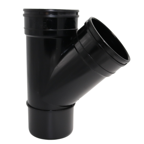 Aquaflow 135° Double Socket Branch Tee - 110mm - Black