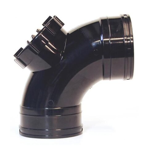 Aquaflow 92.5° Double Socket Access Bend - 110mm - Black