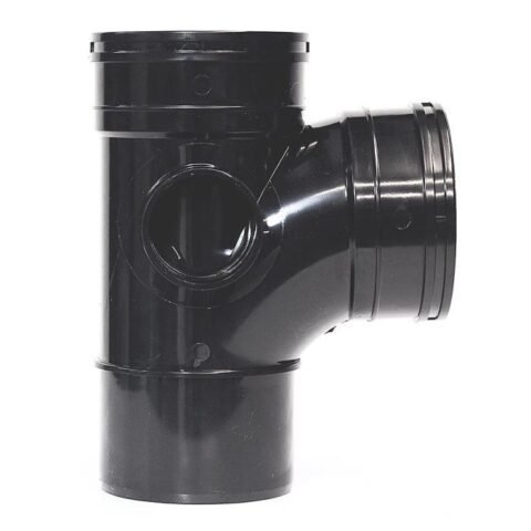 Aquaflow 92.5° Double Socket Branch Tee - 110mm - Black