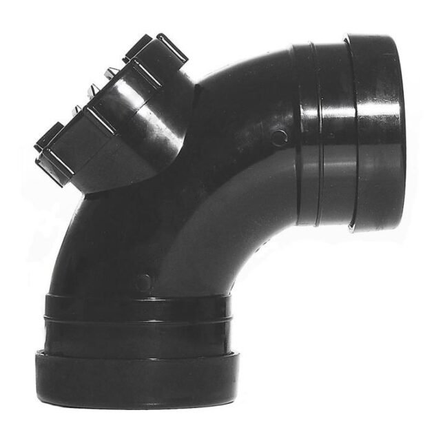 Aquaflow Double Socket Push-Fit Access Bend 92.5° - 110mm - Black