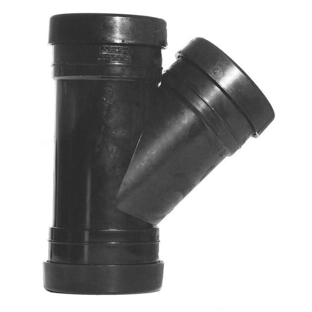Aquaflow Triple Socket Push-Fit Branch Tee 135° - 110mm - Black