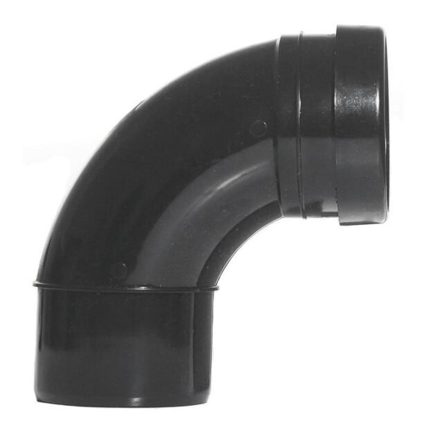 Aquaflow Single Socket Push-Fit Long Bend 92.5° - 110mm - Black