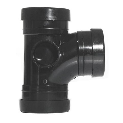 Aquaflow Triple Socket Push-Fit Branch Tee 92.5° - 110mm - Black