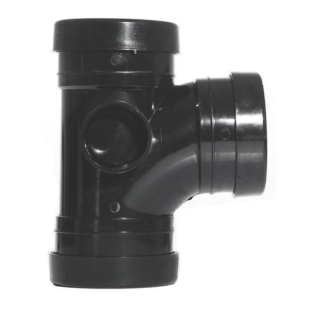 Aquaflow Triple Socket Push-Fit Branch Tee 92.5° - 110mm - Black