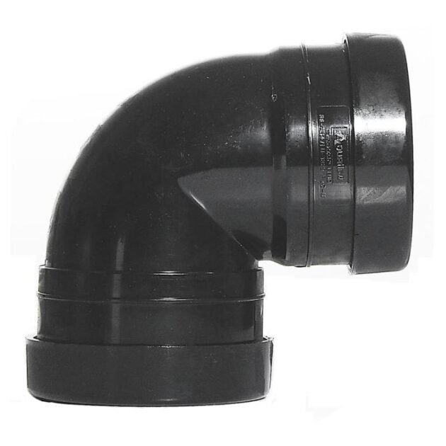 Aquaflow Double Socket Push-Fit Tight Bend 90° - 110mm - Black