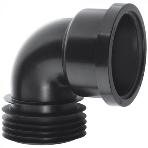 McAlpine 90° Bend Drain Connector - 4" - Black