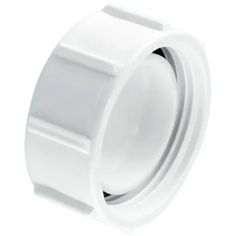 McAlpine Blank Cap With Nut For BSP Threads - 1½" - White