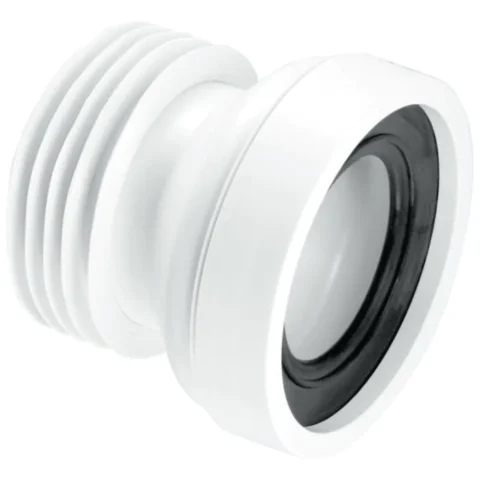 McAlpine Straight Rigid WC Connector Outlet - 4"- White