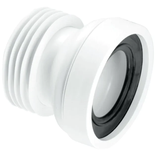 McAlpine Straight Rigid WC Connector Outlet - 4"- White