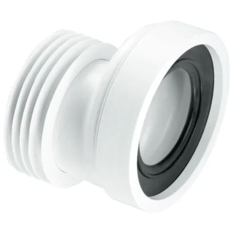 McAlpine 20mm Offset Rigid WC Connector Outlet - 4" - White