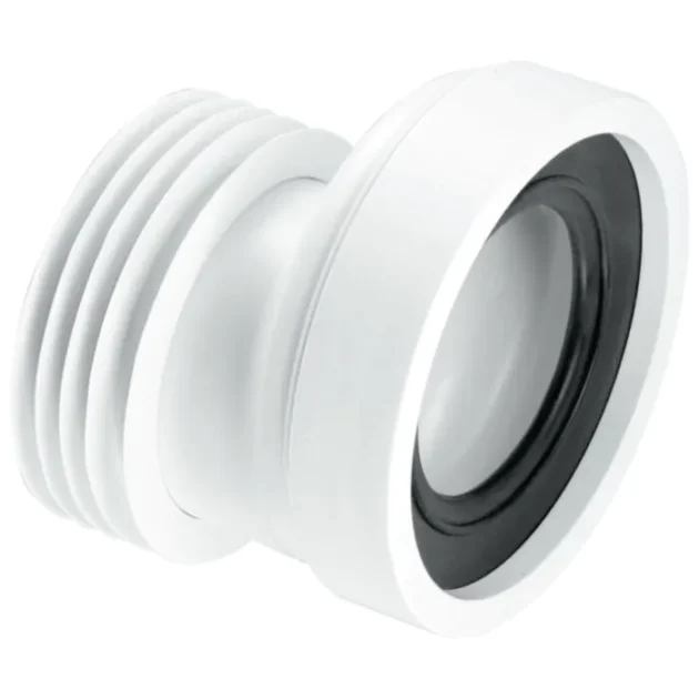 McAlpine 20mm Offset Rigid WC Connector Outlet - 4" - White