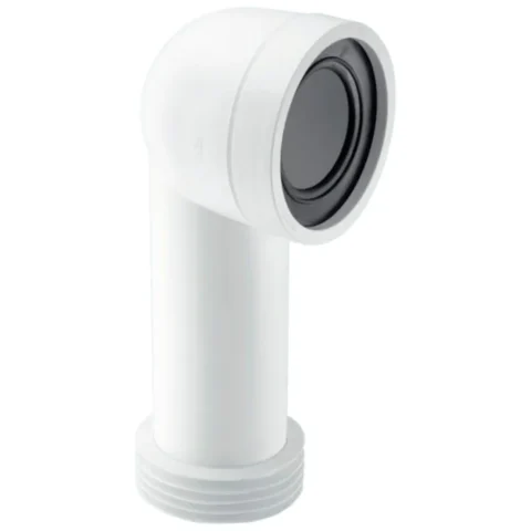 McAlpine 90° Bend Adjustable Length Rigid WC Connector Outlet - 4" - White