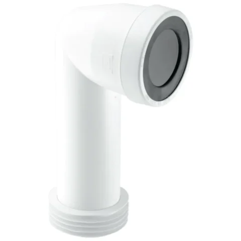 McAlpine 90° Bend Adjustable Length Extended Inlet Rigid WC Connector Outlet - 4" -White