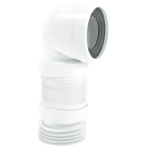 McAlpine 90° Bend Flexible WC Connector Outlet - 4" - White