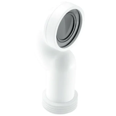 McAlpine 90° Space Saving Bend Adjustable Length Rigid WC Connector Outlet - 4" - White