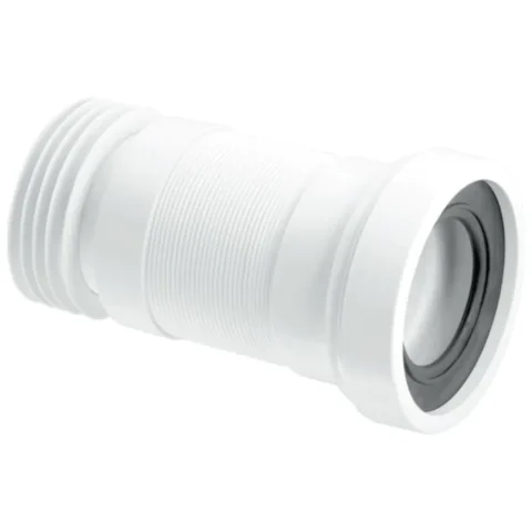 McAlpine 260mm Medium Straight Flexible WC Connector Outlet - 4" - White