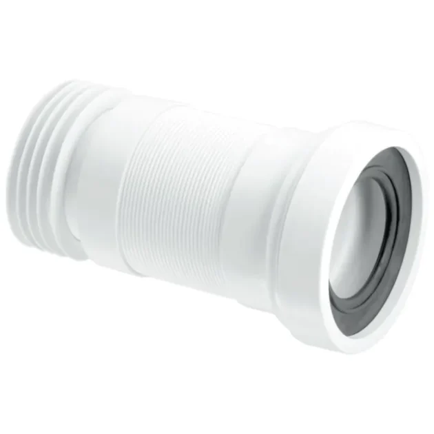 McAlpine 410mm Long Straight Flexible WC Connector Outlet - 4" - White